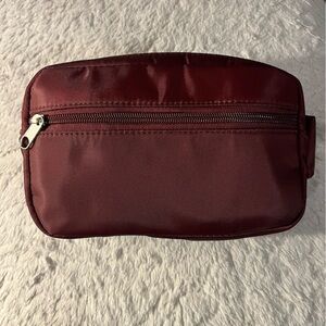 Burgundy Zippered Pouch